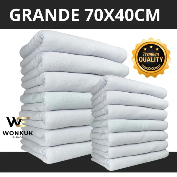 kit Pano De Chão Alvejado Branco grande Tamanho70x40 saco duplo pano de limpeza  100% algodão