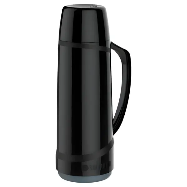 Garrafa Térmica 1L Soprano Cristal Preta Bebidas Quentes e Frias Café Chimarrão Alta Conservação