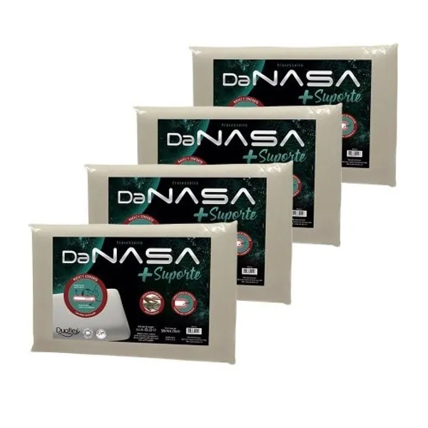 Kit 4 Travesseiros Nasa 3D Viscoelástico com  mais Suporte Duoflex