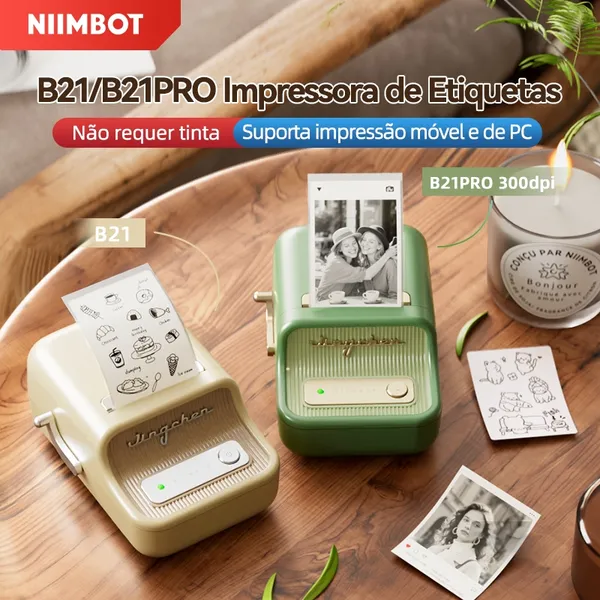 Niimbot B21/B1/B21Pro Impressora Portátil de Etiquetas Bluetooth Térmica Criadora de Etiquetas Adesivas Sem Tinta
