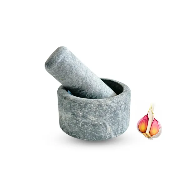 Pilão Almofariz De Pedra Sabão Natural Bem Resistente E Gostoso De Usar