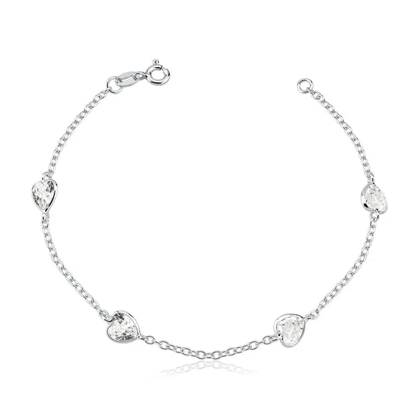 Pulseira Coração Zircônia Prata 925