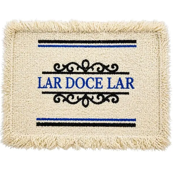 Tapete Algodão Boho Lar Doce Lar Artesanal Rústico 40x60