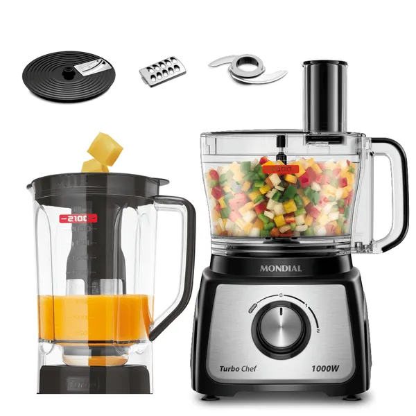 Multiprocessador 5 em 1 Mondial TurboChef Potência 1000w Loi