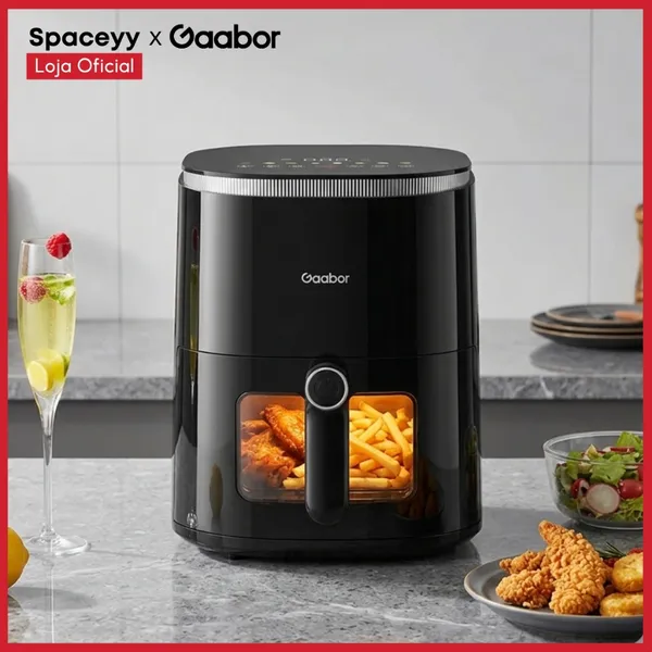 Air Fryer Elétrica Duo touchscreen, 4,2L Gaabor, visor transparente