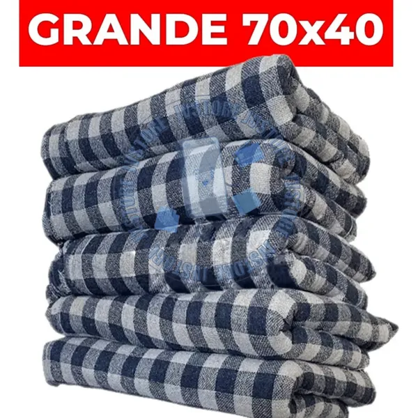 Kit Panos de Chão Xadrez 100% Algodão Grande Alta Absorção Kit Econômico Ideal para Limpeza da Sua Casa