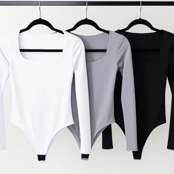 Kit 3 Body Feminino Manga Longa Inverno Forrado Suplex Casual