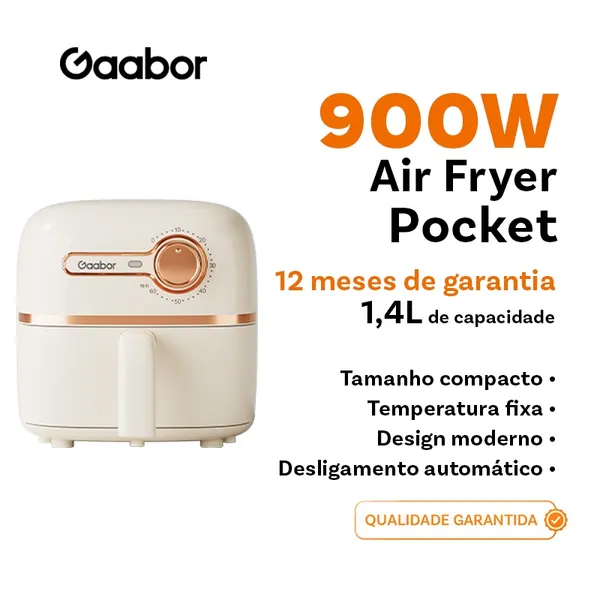 Gaabor Air Fryer 1,4L Pequena Conveniente com Forma de Silicone Timer 900W AF20M-YE01A -1