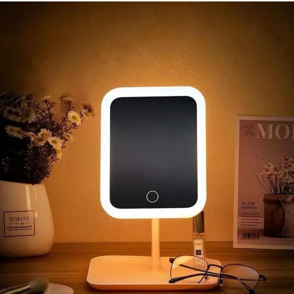 Espelho Decorativo com LED de Mesa Redondo/Quadrado para Maquiagem