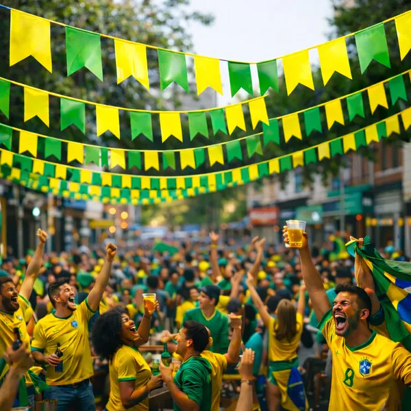 10/50/100m Bandeirinha Verde E Amarela Copa Mundo Brasil Plástico
