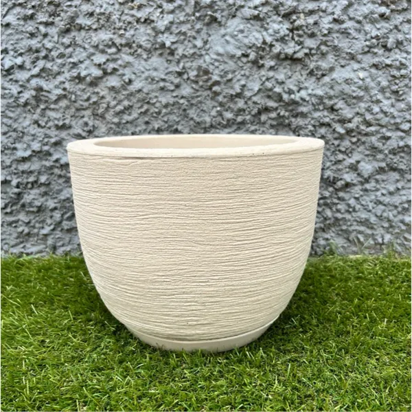 Vaso Polietileno Para Plantas Jardim Sala Luxo escovado  bojo pequeno Com Prato