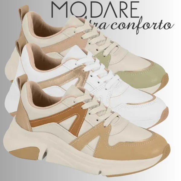 Tenis Feminino Ortopedico Modare Casual Massageador | Lançamento! | Produto Original Modare!