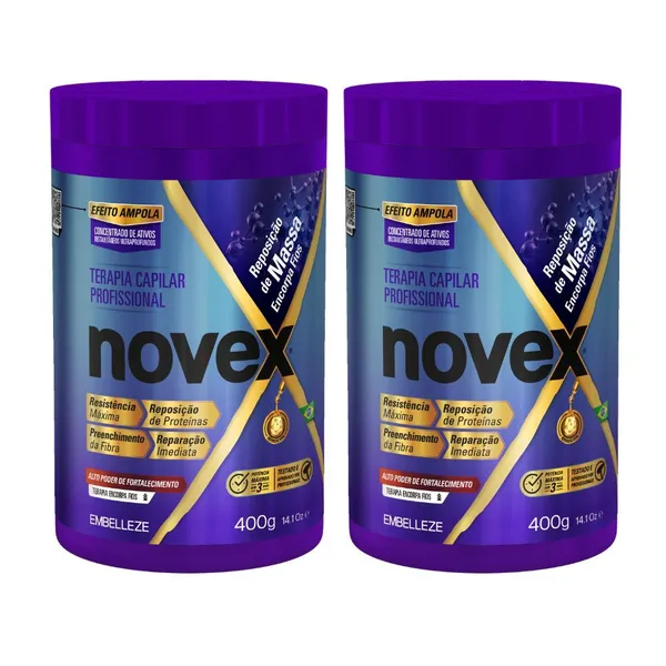 Kit 2 Creme de Tratamento Novex Reposição de Massa 400g