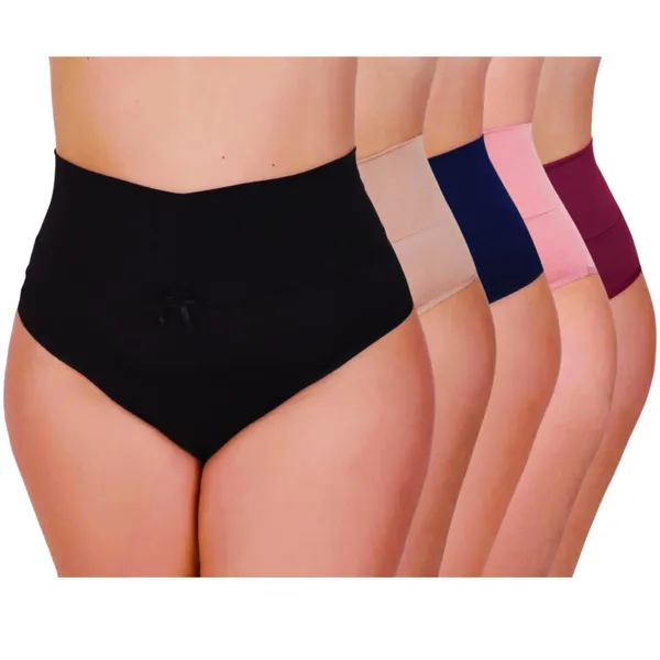 Kit Calcinha Grande Cós Plus Size Cintura Alta Tapa Barriga Confortável Calçola