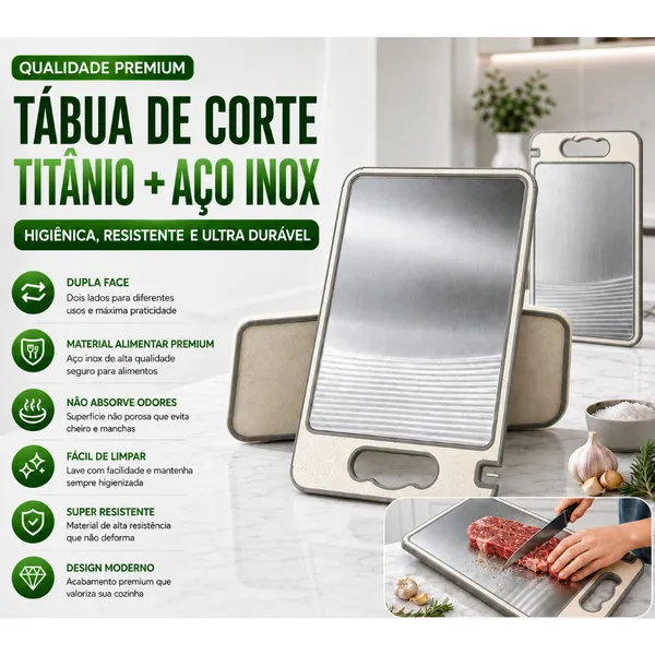 Tábua de Corte Dupla Face Premium de Titânio
