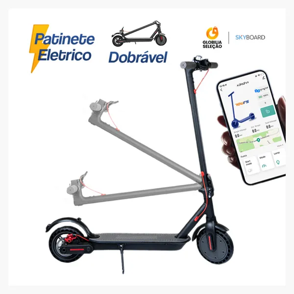 Patinete elétrico Scooter Dobrável 8,5 polegadas com Bluetooth Alta velocidade Longo alcance Alta capacidade de carga