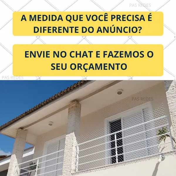 Kit Completo Rede Tela De Proteção Polietileno Para Sacadas, Janelas, Gatos e Crianças