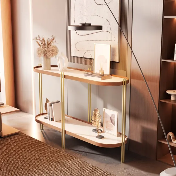 Buffet Aparador Manhattan pés dourados industrial 111cm