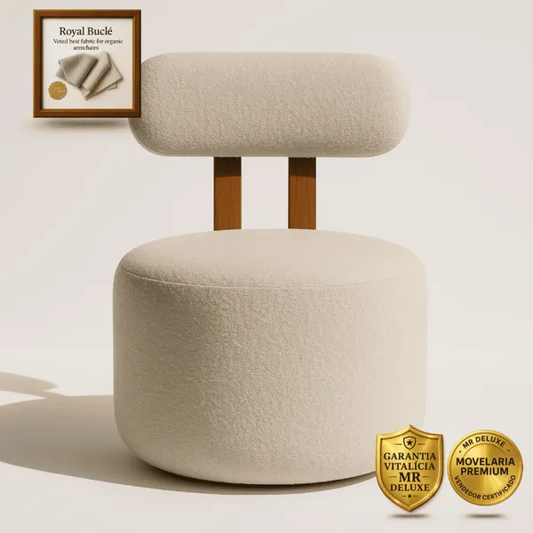 Poltrona Orgânica Chloe - Poltrona Para Decoração E Sala De Estar E Recepção - Poltrona Boucle Luxo