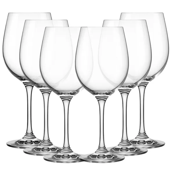 Jogo 6 Taças de Vidro ​Premium Resistente para Vinho e Água 465ml - Design Moderno Drink Coquetel