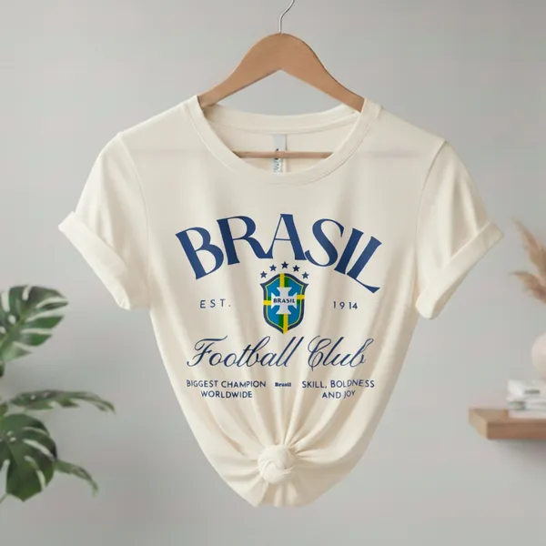 Camiseta Feminina Brasil Copa Camisa Roupa Blusinha Futebol Blusa Algodão Brazil Torcida