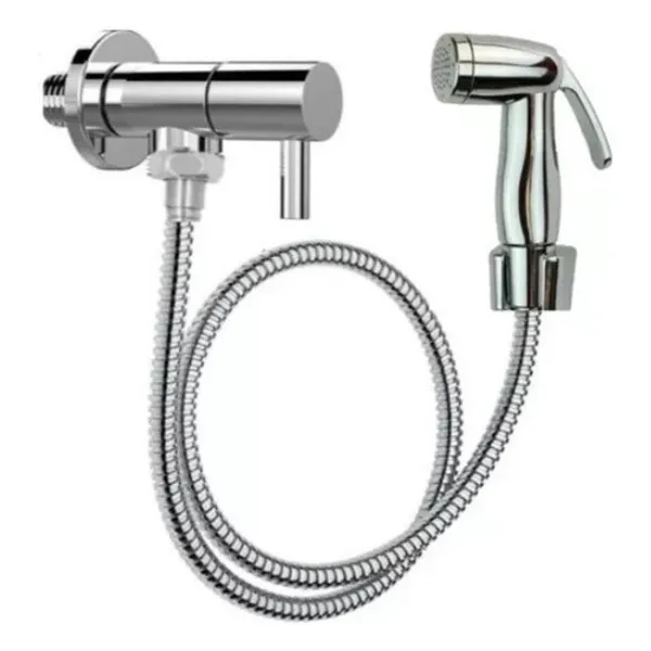 Duxa Higiênica Registro Aço Inox Super Luxo 1/4 Volta