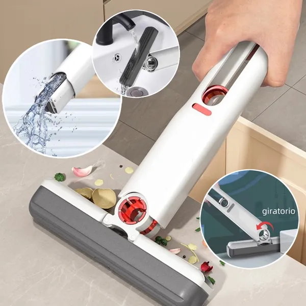 Rodinho De Pia Cozinha Rodo Mini Mop Magico Limpa E Seca -Retrátil E Pendurável