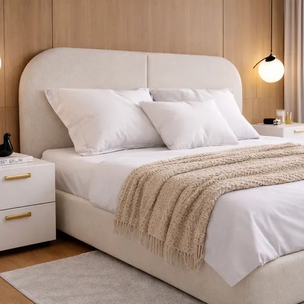 Cabeceira Cama Box Orgânica Queen 160 cm Tecido Linho com Tratamento Hidrorepelente - KF Móveis