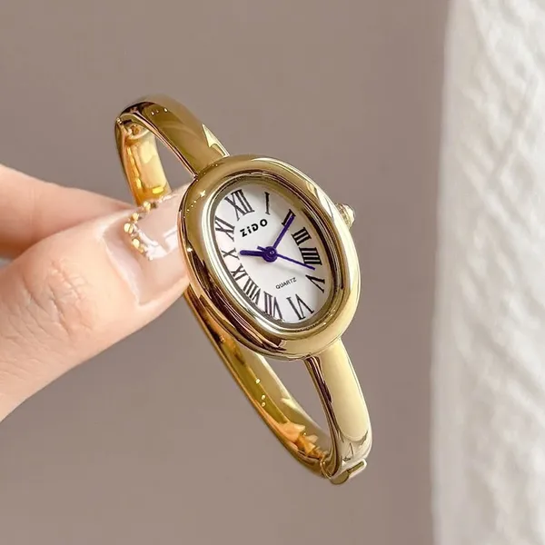 Pequeno Relógio De Pulseira Feminina De Luxo Vintage , Moda Elegante À Prova D'água Relógios De Quartzo De Aço Inoxidáve