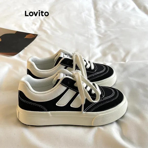 Lovito Tênis Vintage Liso Com Sola Macia
