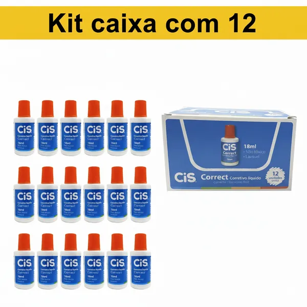 Corretivo Escolar CIS 18ml - Kit com 12