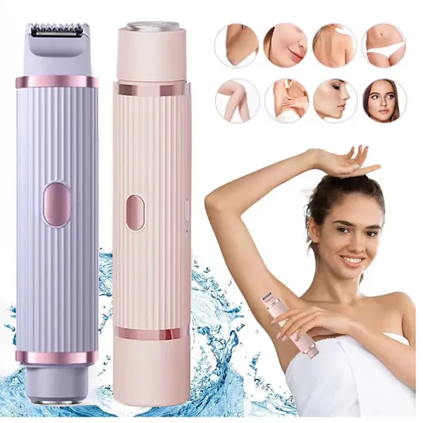 Depilador Elétrico Feminino Recarregável Removedor de Pelos Navalha Dupla Techo Pro