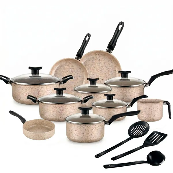 Jogo Panelas 13Pç Antiaderente Conjunto Kit Frigideira Caçarola Fervedor Cozinha Completa Mesa Posta