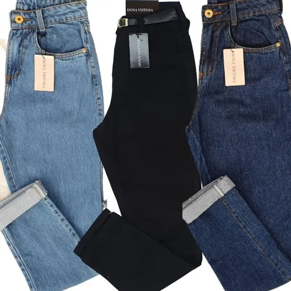 Calça Mom Jeans Feminina Mom Cintura Super Alta