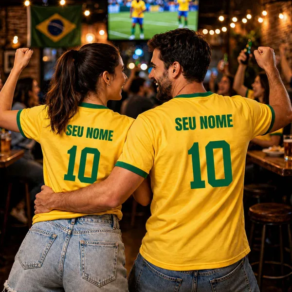 Camiseta Personalizada do Brasil Blusa Feminina e Masculina 100% Algodão