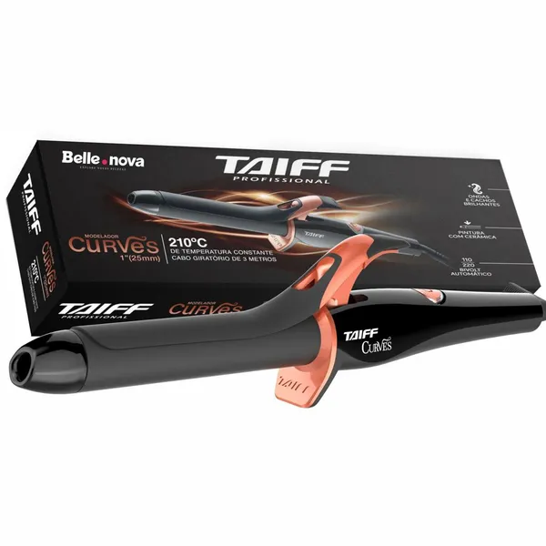 Modelador Cachos Taiff Curves 25mm 210°C Profissional