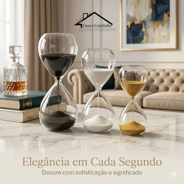 Ampulheta Decorativa Vidro Luxo | Relógio de Areia 15/5/30 Min Vidro Resistente Escritório e Sala