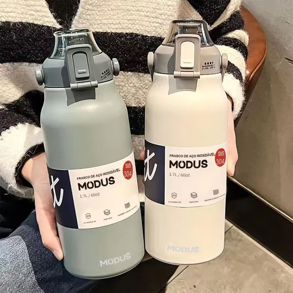 MODUS Garrafa Térmica De Grande Capacidade 1.7L De Aço Inoxidável De Água Vácuo Quente E Fria Frasco