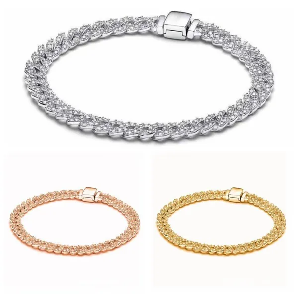 RODREASON Joias Para Mulheres Pulseira Cubana Luxo 14K Ouro Dopamina Cristal Charme Corrente