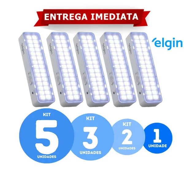 Luminária de Emergência Elgin Led Lampada Recarregável Bivolt