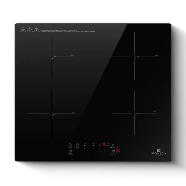 Cooktop Indução 4 Bocas embutir Preto ​220V Painel Touch Mesa Vitrocerâmica 7000W Panda Plus
