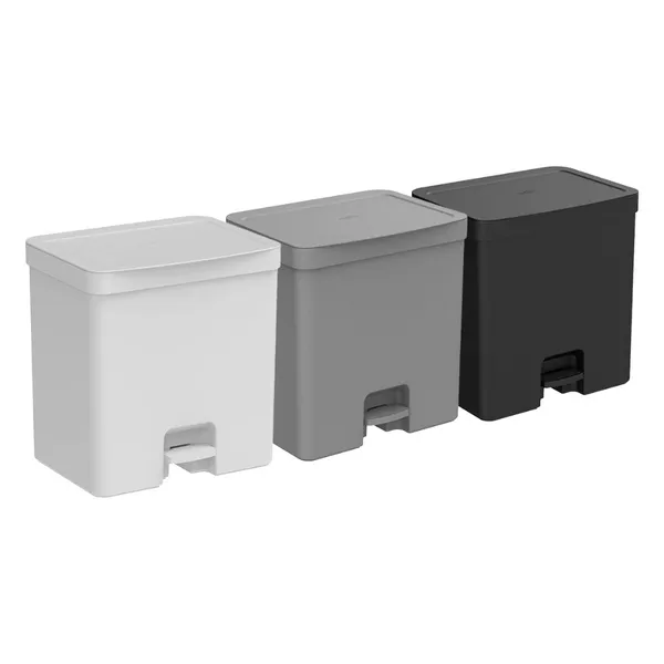 Lixeira de Pedal Para Banheiro e Cozinha Trium 20L Duplo Compartimento LX4250 - Ou