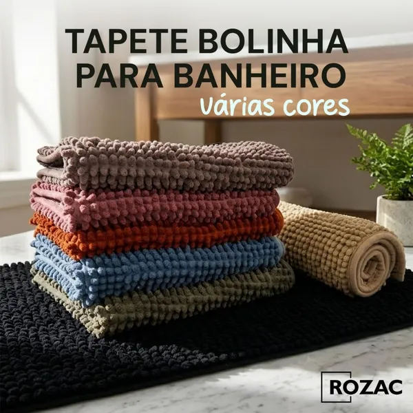Tapete de Banheiro Microfibra Bolinha  Antiderrapante Macarrão Saida Box Lavavel a Maquina