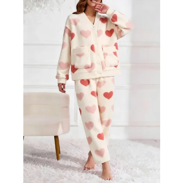 Pijama Feminino Soft Inverno Conjunto Cardigan e Calça Moda Feminina Inverno, Pijama Quentinho, Confortável e Estiloso