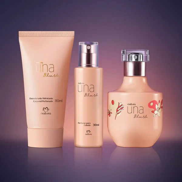 Kit Una Blush Natura Perfume Cabelo Hidratante
