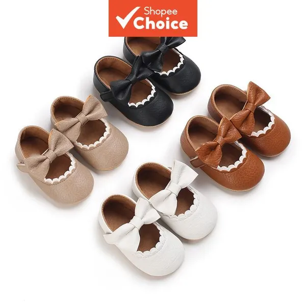 Sapatos De Sola Macia Para Menina Com Laço Fofo – Adoráveis Infantis De Princesa Meninas