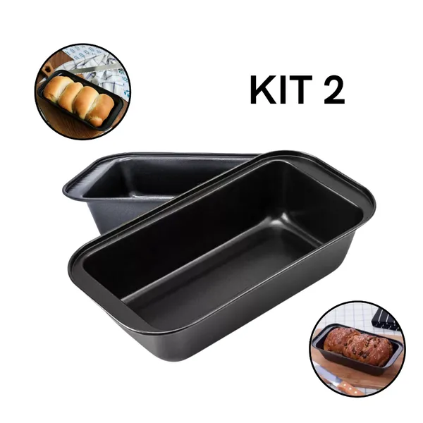 Kit 2 Formas Pão Antiaderente Aço Carbono