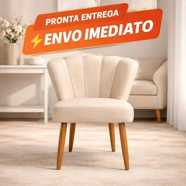 Pronto Entrega - Cadeira Poltrona Decorativa Pétalas De Flor Sala De Estar Recepção Decoração Penteadeira Veludo