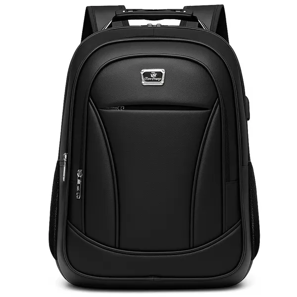 Mochila PU Grande Executiva Para Notebook Trabalho Faculdade Reforçada Cabo De Aço USB
