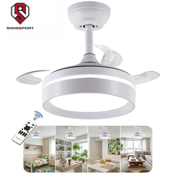 Swissport Ventilador De Teto 71cm LED Silencioso  Bivolt 127/220V Turbo 6 Níveis De Velocidade